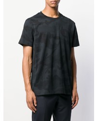 schwarzes Camouflage T-Shirt mit einem Rundhalsausschnitt von Valentino