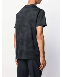 schwarzes Camouflage T-Shirt mit einem Rundhalsausschnitt von Valentino