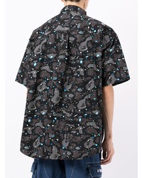 schwarzes Camouflage T-Shirt mit einem Rundhalsausschnitt von A Bathing Ape