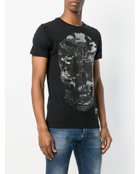 schwarzes Camouflage T-Shirt mit einem Rundhalsausschnitt von Philipp Plein