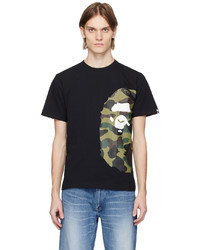 schwarzes Camouflage T-Shirt mit einem Rundhalsausschnitt von BAPE