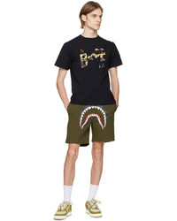 schwarzes Camouflage T-Shirt mit einem Rundhalsausschnitt von BAPE