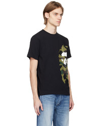 schwarzes Camouflage T-Shirt mit einem Rundhalsausschnitt von BAPE