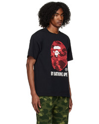 schwarzes Camouflage T-Shirt mit einem Rundhalsausschnitt von BAPE