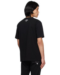 schwarzes Camouflage T-Shirt mit einem Rundhalsausschnitt von AAPE BY A BATHING APE