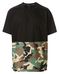 schwarzes Camouflage T-Shirt mit einem Rundhalsausschnitt von Blackbarrett
