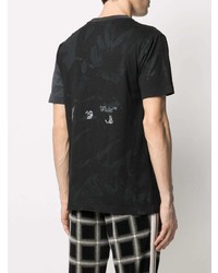 schwarzes Camouflage T-Shirt mit einem Rundhalsausschnitt von Off-White