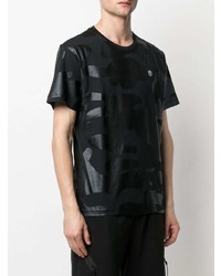 schwarzes Camouflage T-Shirt mit einem Rundhalsausschnitt von Hydrogen