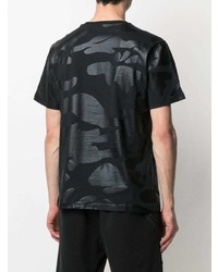 schwarzes Camouflage T-Shirt mit einem Rundhalsausschnitt von Hydrogen