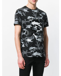 schwarzes Camouflage T-Shirt mit einem Rundhalsausschnitt von Philipp Plein