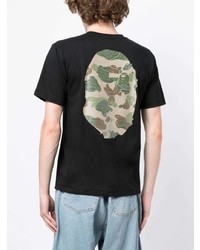 schwarzes Camouflage T-Shirt mit einem Rundhalsausschnitt von A Bathing Ape