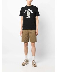 schwarzes Camouflage T-Shirt mit einem Rundhalsausschnitt von A Bathing Ape