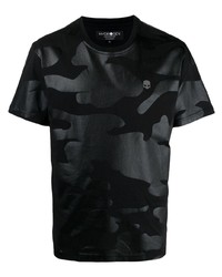 schwarzes Camouflage T-Shirt mit einem Rundhalsausschnitt von Hydrogen
