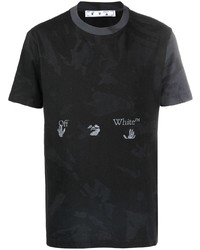 schwarzes Camouflage T-Shirt mit einem Rundhalsausschnitt von Off-White