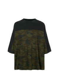 schwarzes Camouflage T-Shirt mit einem Rundhalsausschnitt von Unravel Project