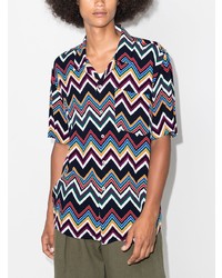 schwarzes Kurzarmhemd mit Chevron-Muster von Missoni