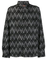 schwarzes Langarmhemd mit Chevron-Muster von Missoni