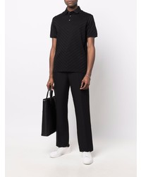 schwarzes Polohemd mit Chevron-Muster von Emporio Armani