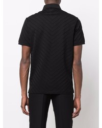 schwarzes Polohemd mit Chevron-Muster von Emporio Armani