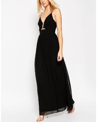 schwarzes Chiffon Maxikleid von Asos