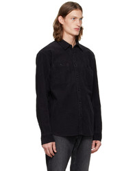 schwarzes Cordlangarmhemd von rag & bone