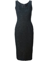 schwarzes Etuikleid aus Brokat von Dolce & Gabbana