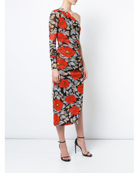 schwarzes Etuikleid mit Blumenmuster von Dvf Diane Von Furstenberg