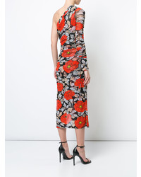 schwarzes Etuikleid mit Blumenmuster von Dvf Diane Von Furstenberg