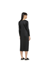 schwarzes Ballkleid mit Falten von Pleats Please Issey Miyake