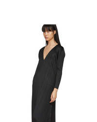 schwarzes Ballkleid mit Falten von Pleats Please Issey Miyake