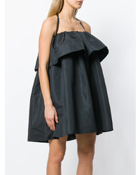 schwarzes gerade geschnittenes Kleid mit Falten von MSGM