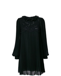 schwarzes gerade geschnittenes Kleid mit Falten von Philosophy di Lorenzo Serafini