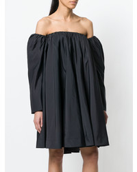 schwarzes gerade geschnittenes Kleid mit Falten von Calvin Klein 205W39nyc