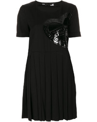 schwarzes Kleid mit Falten von Love Moschino