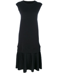 schwarzes Kleid mit Falten von MM6 MAISON MARGIELA