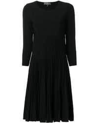 schwarzes Kleid mit Falten von Salvatore Ferragamo