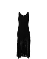 schwarzes Midikleid mit Falten von Calvin Klein 205W39nyc