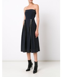 schwarzes Midikleid mit Falten von Dion Lee