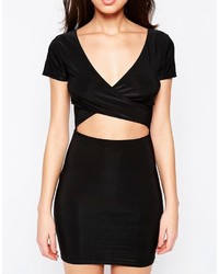 schwarzes figurbetontes Kleid mit Ausschnitten von AX Paris