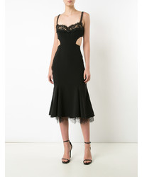 schwarzes figurbetontes Kleid mit Ausschnitten von Marchesa