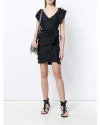 schwarzes figurbetontes Kleid mit Rüschen von Isabel Marant Etoile