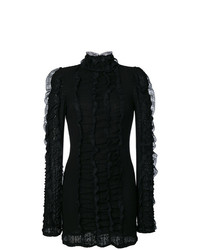 schwarzes figurbetontes Kleid mit Rüschen von Philosophy di Lorenzo Serafini