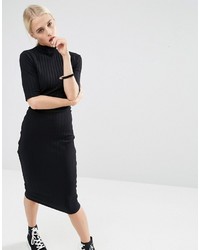 schwarzes figurbetontes Kleid von Asos