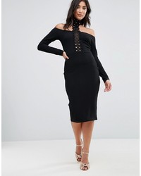 schwarzes figurbetontes Kleid von AX Paris