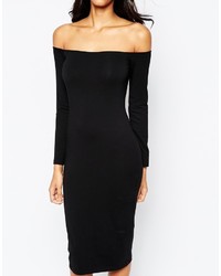 schwarzes figurbetontes Kleid von Asos