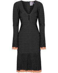 schwarzes figurbetontes Kleid von Herve Leger