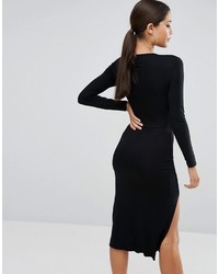 schwarzes figurbetontes Kleid von Asos