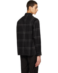 schwarzes Flanell Langarmhemd mit Karomuster von Theory