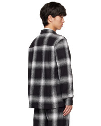 schwarzes Flanell Langarmhemd mit Karomuster von Saturdays Nyc