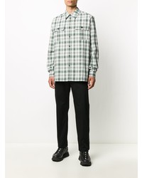 schwarzes Flanell Langarmhemd mit Karomuster von Acne Studios